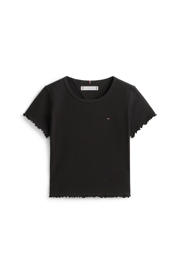 thumbnail: Tommy Hilfiger T-shirt zwart rib gebreid