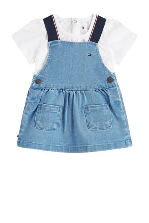 shirt + jurk wit/denim medium