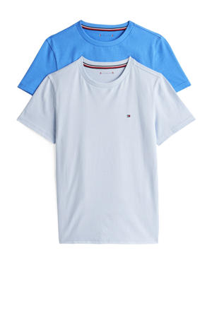 T-shirt met logo -  (set van 2) lichtblauw/blauw