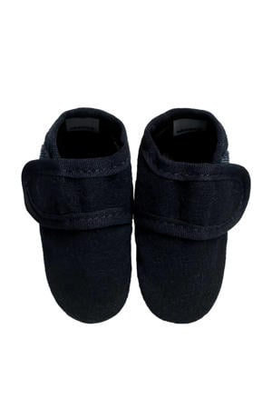wollen babyslofjes donkerblauw
