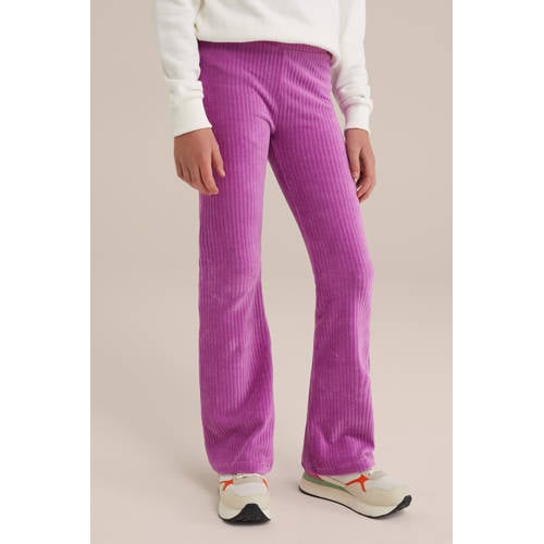 WE Fundamentals flared legging lavendel Broek Paars Meisjes Corduroy Effen