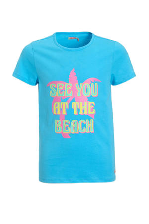 T-shirt met printopdruk blauw