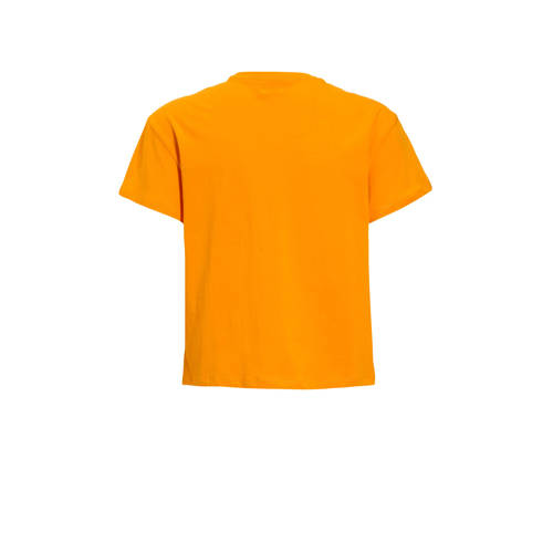 Orange Stars T-shirt met pailletten oranje Meisjes Katoen Ronde hals Meerkleurig
