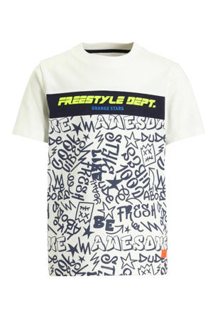 T-shirt met graffiti print wit