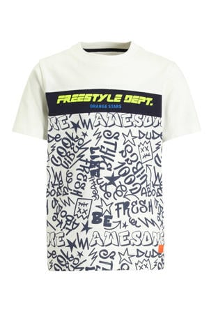 T-shirt met graffiti print wit