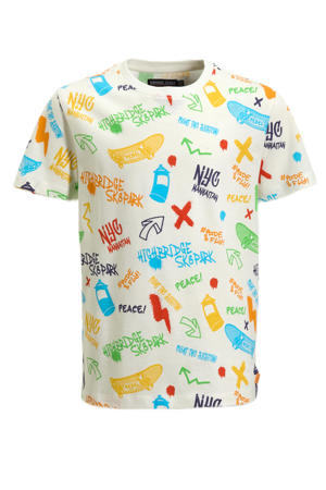 T-shirt met graffiti print wit