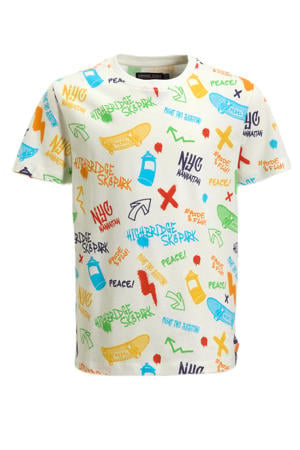 T-shirt met graffiti print wit