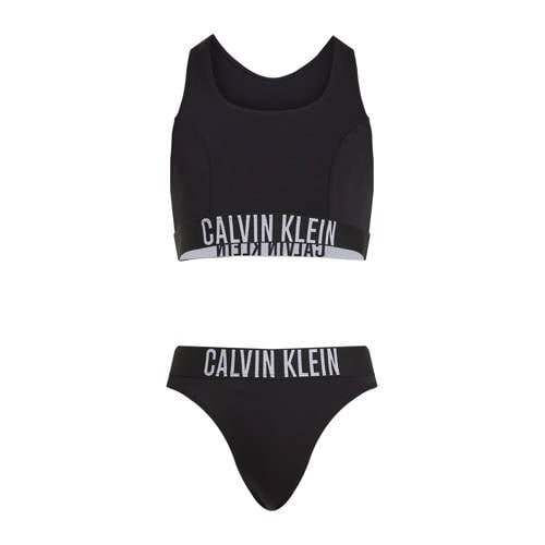 Calvin Klein crop bikini zwart Meisjes Nylon Logo - maat 164/176 afbeelding