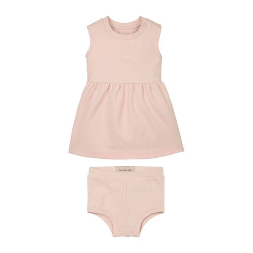 Calvin Klein Jurk met bloomer lichtroze Meisjes Viscose Ronde hals Effen
