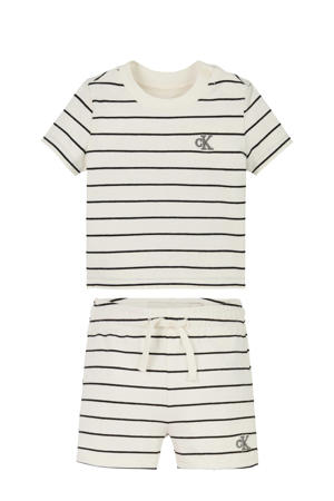 shirt + broek ecru/zwart