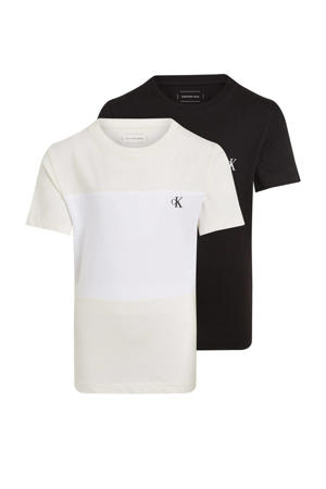 t-shirt - (set van 2) Zwart/wit