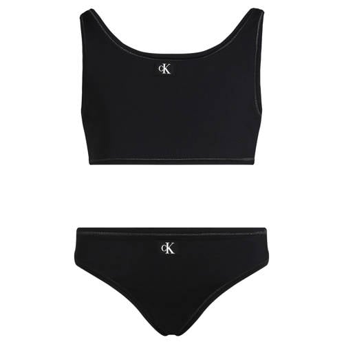 Calvin Klein crop bikini zwart Meisjes Nylon Effen - maat 164/176 afbeelding