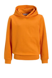 thumbnail: Oranje jongens anytime hoodie van katoen met effen, lange mouwen en capuchon