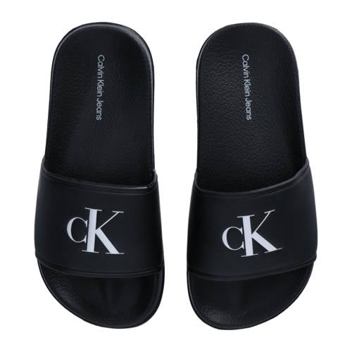 Calvin Klein Freddie badslippers zwart Jongens/Meisjes Rubber Logo - maat 35 afbeelding