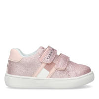 thumbnail: Roze meisjes Tommy Hilfiger sneakers van imitatieleer met klittenband