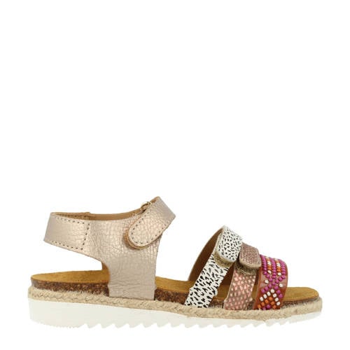 Develab leren sandalen goud/roze Meisjes Leer Meerkleurig