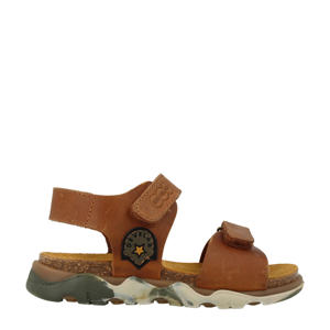   leren sandalen cognac