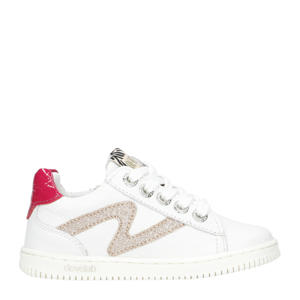   leren sneakers wit/roze