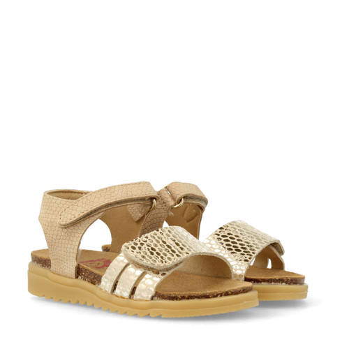Develab leren sandalen taupe Bruin Meisjes Leer Meerkleurig