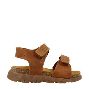  leren sandalen cognac