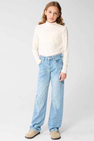 straight regular waist regular fit jeans light blue denim