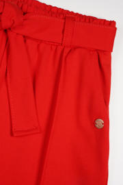 thumbnail: Rode meisjes NONO regular casual broek van viscose met elastische tailleband met koord en effen