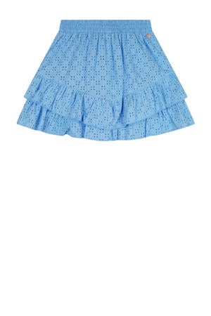 midi rok strokenrok blauw