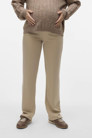 regular high waist zwangerschaps casual broek beige