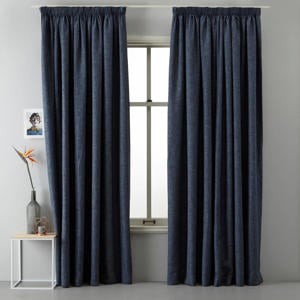 verduisterend gordijn kant en klaar donkerblauw (per stuk) (300 x 290 cm)*