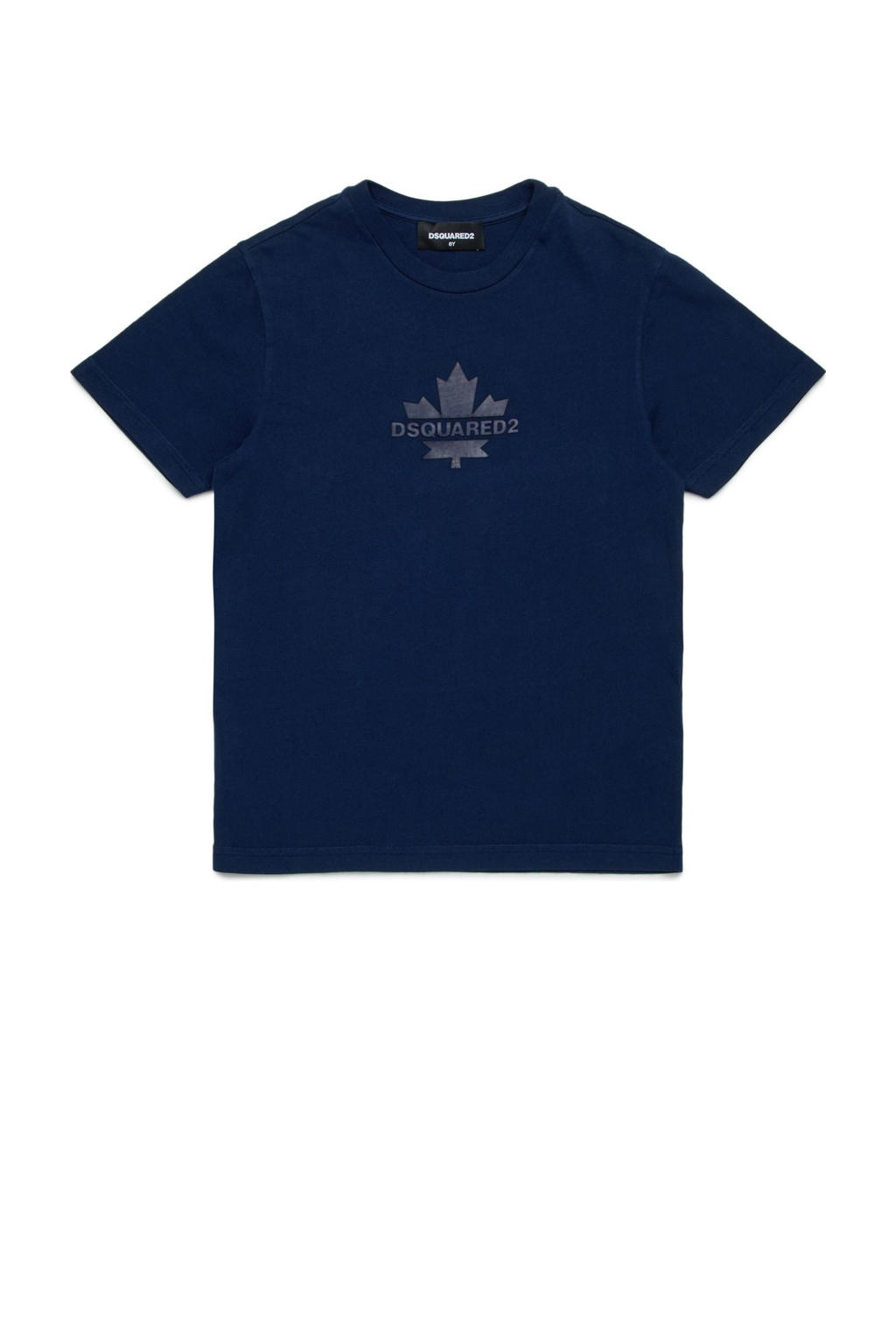 Blauwe jongens Dsquared2 T-shirt van katoen met printopdruk, korte mouwen en ronde hals