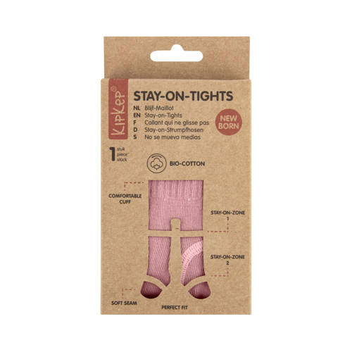 KipKep Blijf-Maillot Stay-on-Tights roze Jongens/Meisjes Katoen Effen