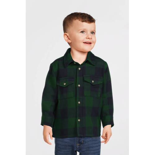 NAME IT MINI overshirt NMMBOMIN groen/donkerblauw Overhemd Jongens Flanel Klassieke kraag