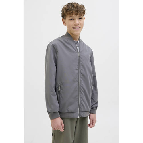 JACK & JONES JUNIOR bomberjack Jas Grijs Jongens Polyester Choker Effen
