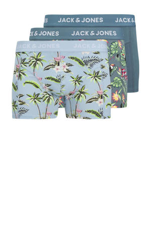   boxershort JACFLOWER BIRD - set van 3 blauw/lichtblauw/groen