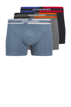   boxershort JACSTEVE - set van 3 blauw/donkerblauw/grijs