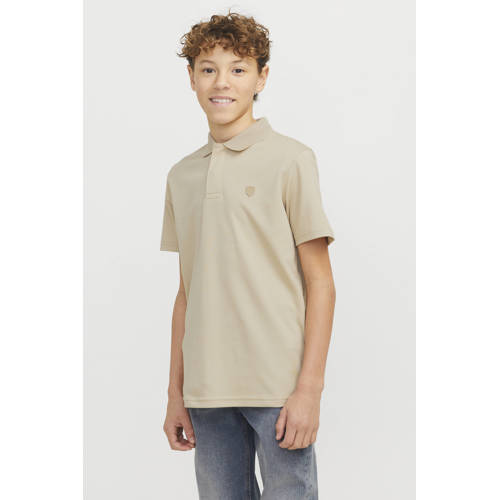 JACK & JONES JUNIOR polo zand Beige Jongens Katoen Polokraag Effen