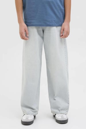 high waist extra baggy fit jeans light blue denim