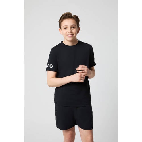 Björn Borg sportshirt Borg zwart Sport t-shirt Jongens/Meisjes Polyester Ronde hals