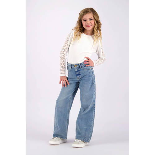 Vingino longsleeve wit Top Meisjes Stretchkatoen Ronde hals Effen