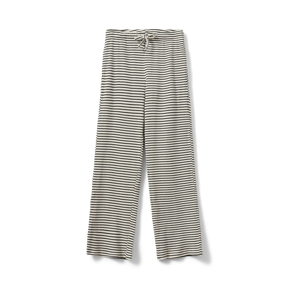 Zwarte meisjes Sofie Schnoor sweatpant van stretchkatoen met elastische tailleband met koord en strepenprint