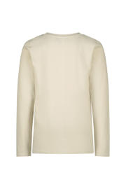 thumbnail: Beige jongens Raizzed longsleeve van katoen met effen, lange mouwen en ronde hals