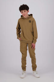 thumbnail: Lichtbruine jongens Raizzed hoodie van sweat materiaal met effen, lange mouwen, capuchon en geribde boorden