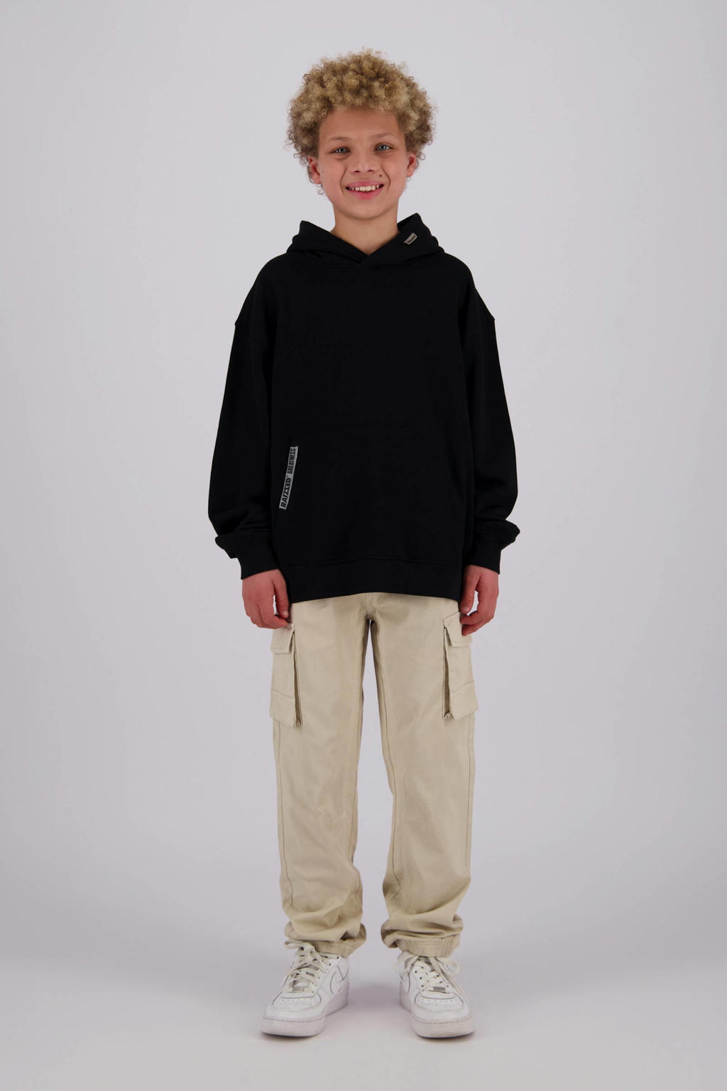Beige jongens Raizzed cargobroek van stretchkatoen met skinny fit, regular waist, elastische tailleband met koord en effen