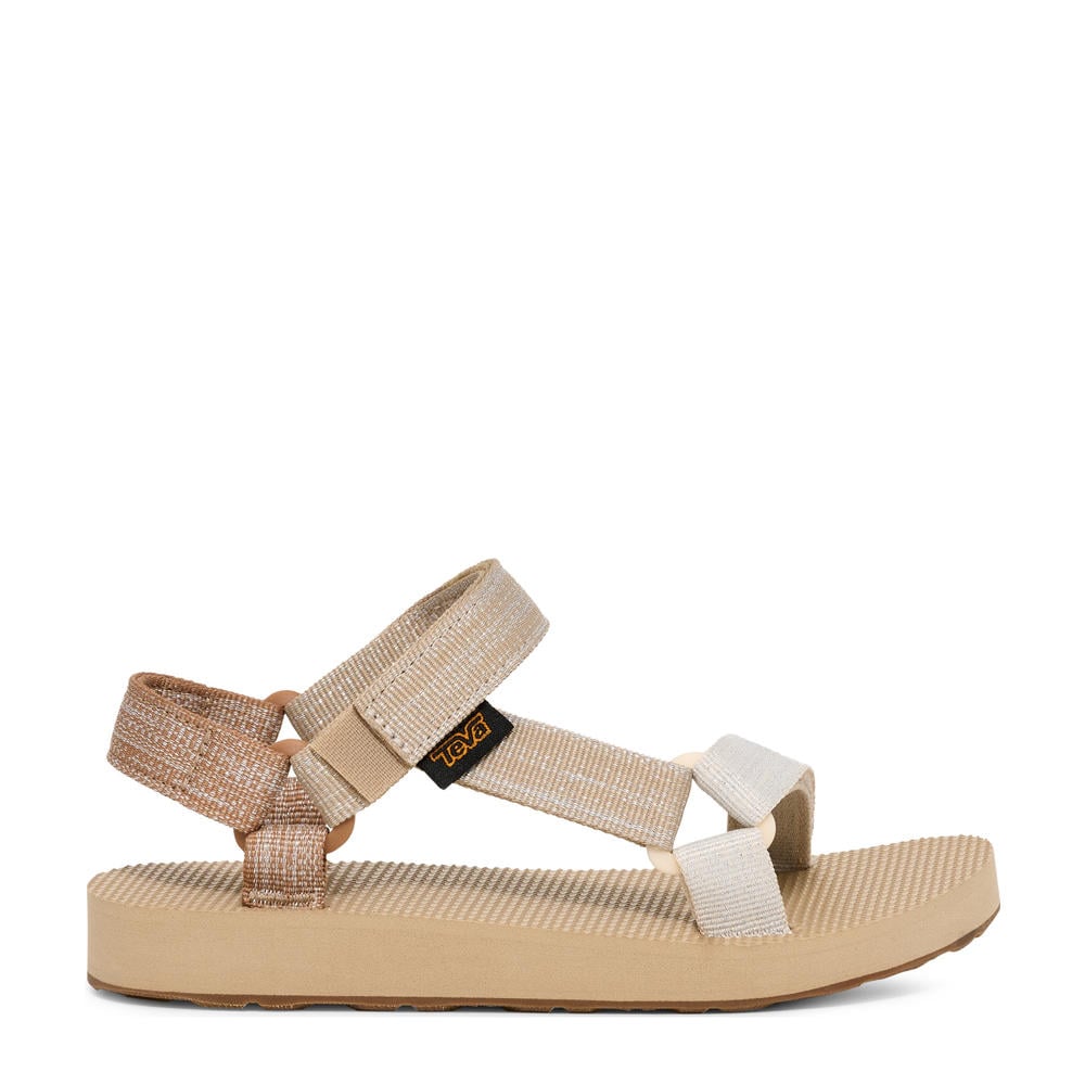 Beige meisjes Teva Original Universal Metalic sandalen van textiel met klittenband