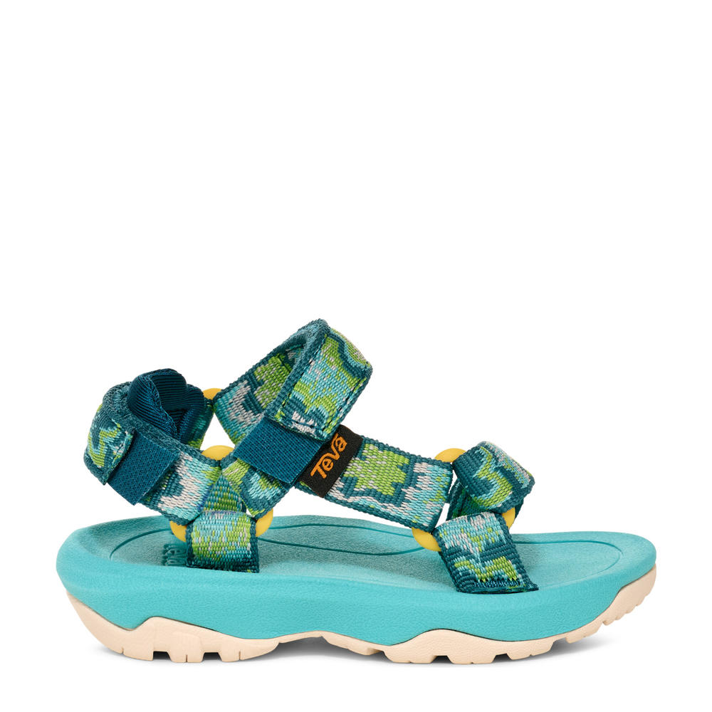 Groen en turquoise meisjes Teva Hurricane XLT 2 sandalen van textiel met klittenband