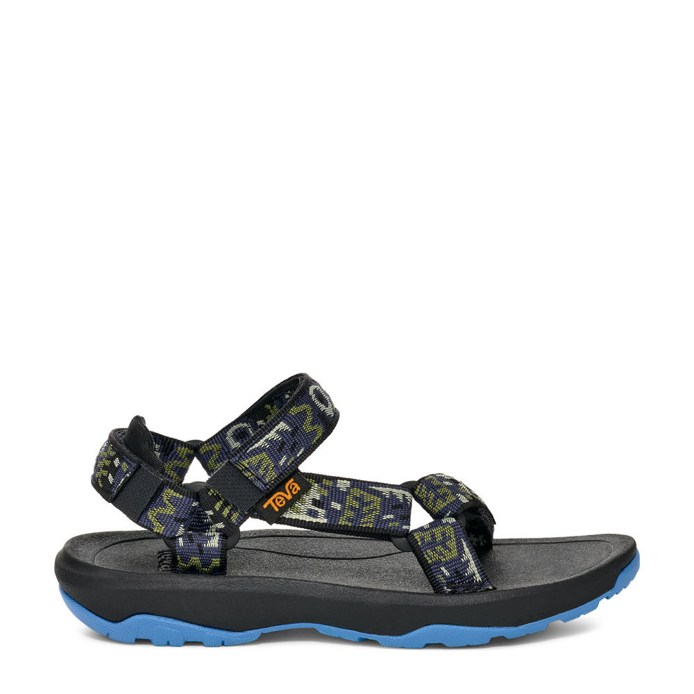 Zwart en grijze jongens Teva sandalen van textiel met klittenband