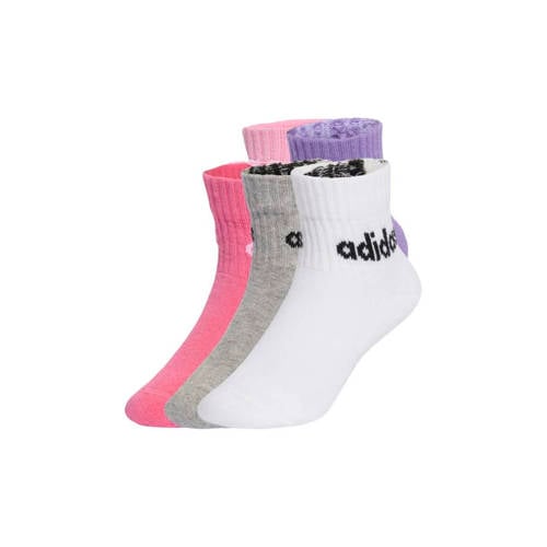 adidas Performance sokken - set van 5 roze/grijs/paars Sportsokken Jongens/Meisjes Katoen