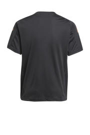 thumbnail: Zwarte jongens en meisjes adidas Performance voetbalshirt van polyester met korte mouwen en ronde hals