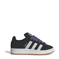 thumbnail: Zwart, grijs en witte jongens en meisjes adidas Originals Campus 00s sneakers van leer-suède/voering: mesh/voetbed: eva met veters en effen