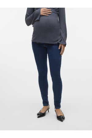 waist zwangerschapskleding skinny jeans dark blue denim